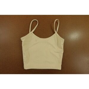 Werk Youth Size Large Ivory Rib Knit Pullover Cropped Tank Top New
